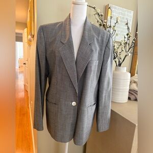 Evan Picone Vintage  Plaid Single-Button Blazer